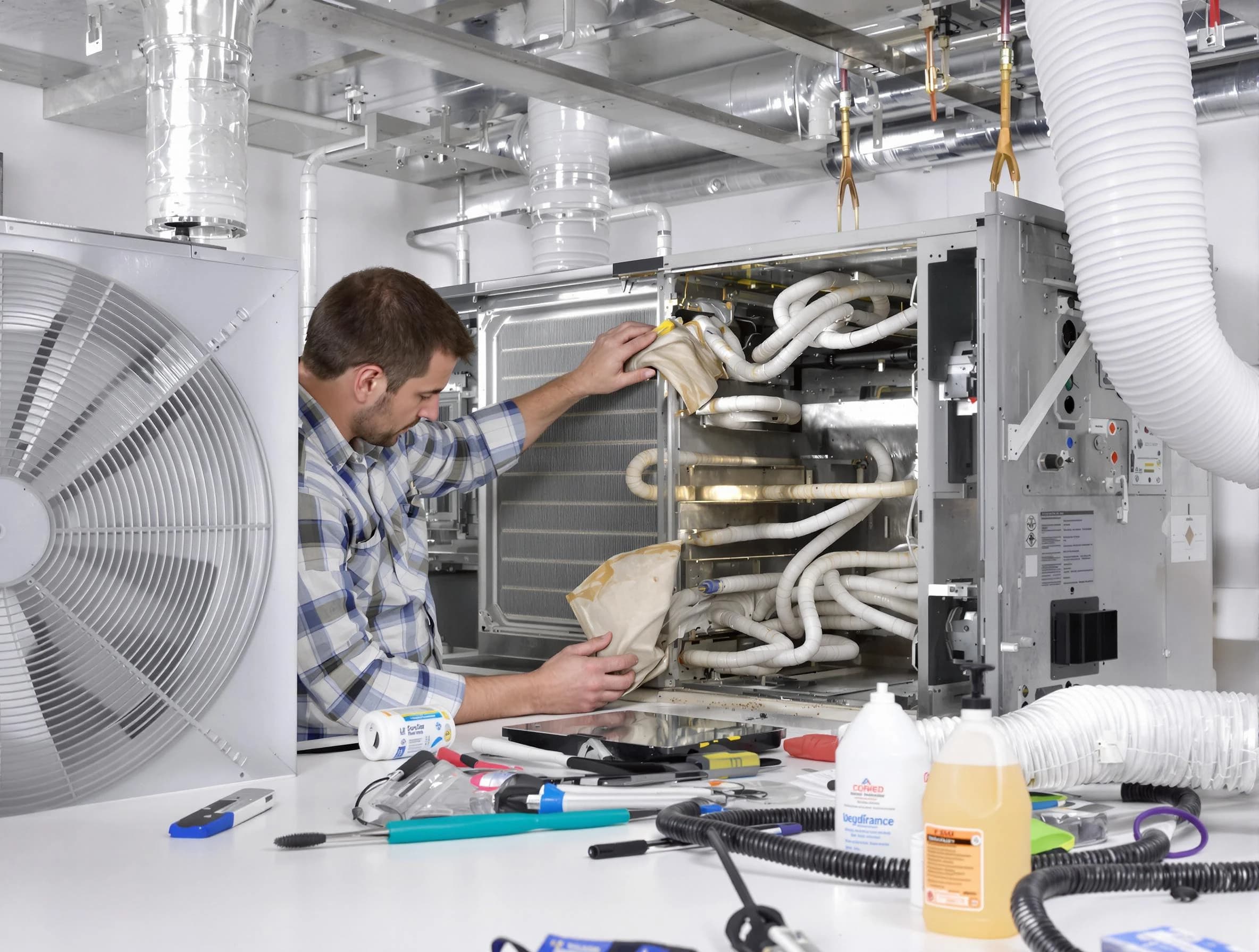 Mount Lebanon Air Duct Cleaning specialist performing precision AC coil cleaning in Mount Lebanon