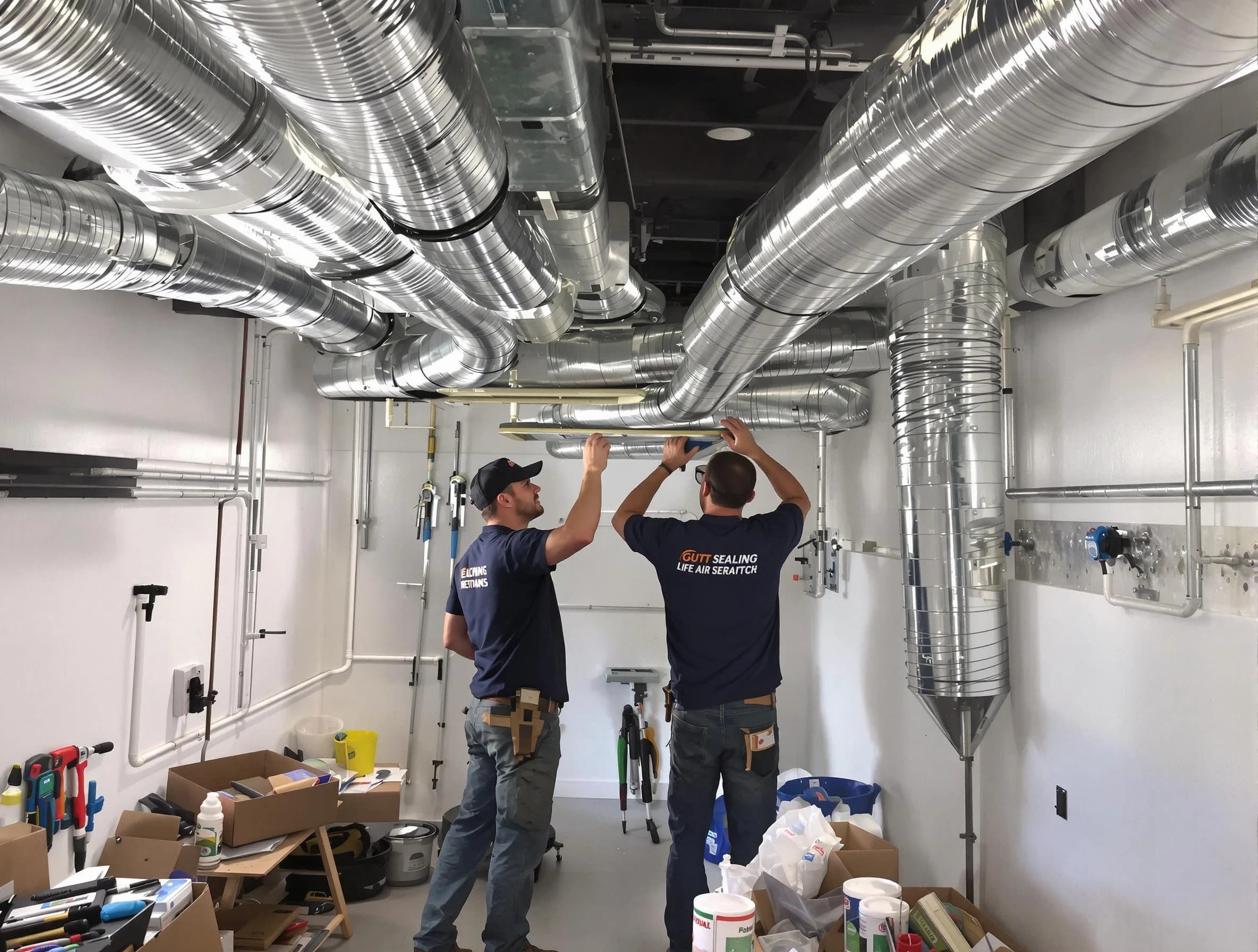 Mount Lebanon Air Duct Cleaning technician applying professional duct sealing solutions in Mount Lebanon