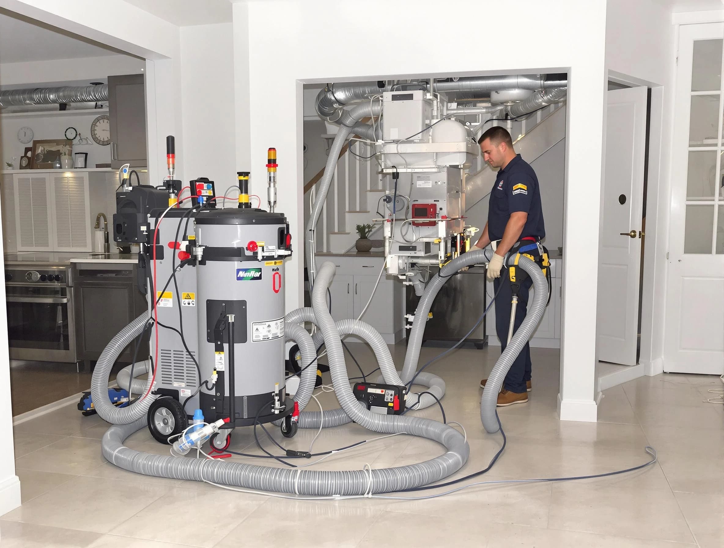 Mount Lebanon Air Duct Cleaning technician operating negative pressure cleaning equipment for thorough duct maintenance in Mount Lebanon