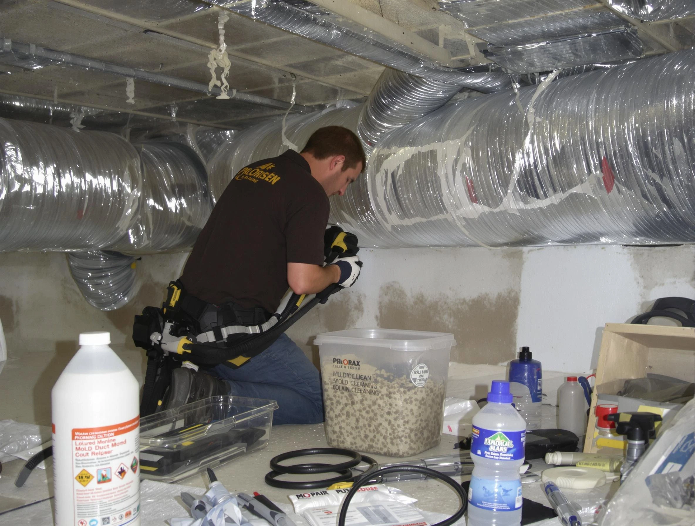 Mount Lebanon Air Duct Cleaning specialist performing professional mold removal from air ducts in Mount Lebanon