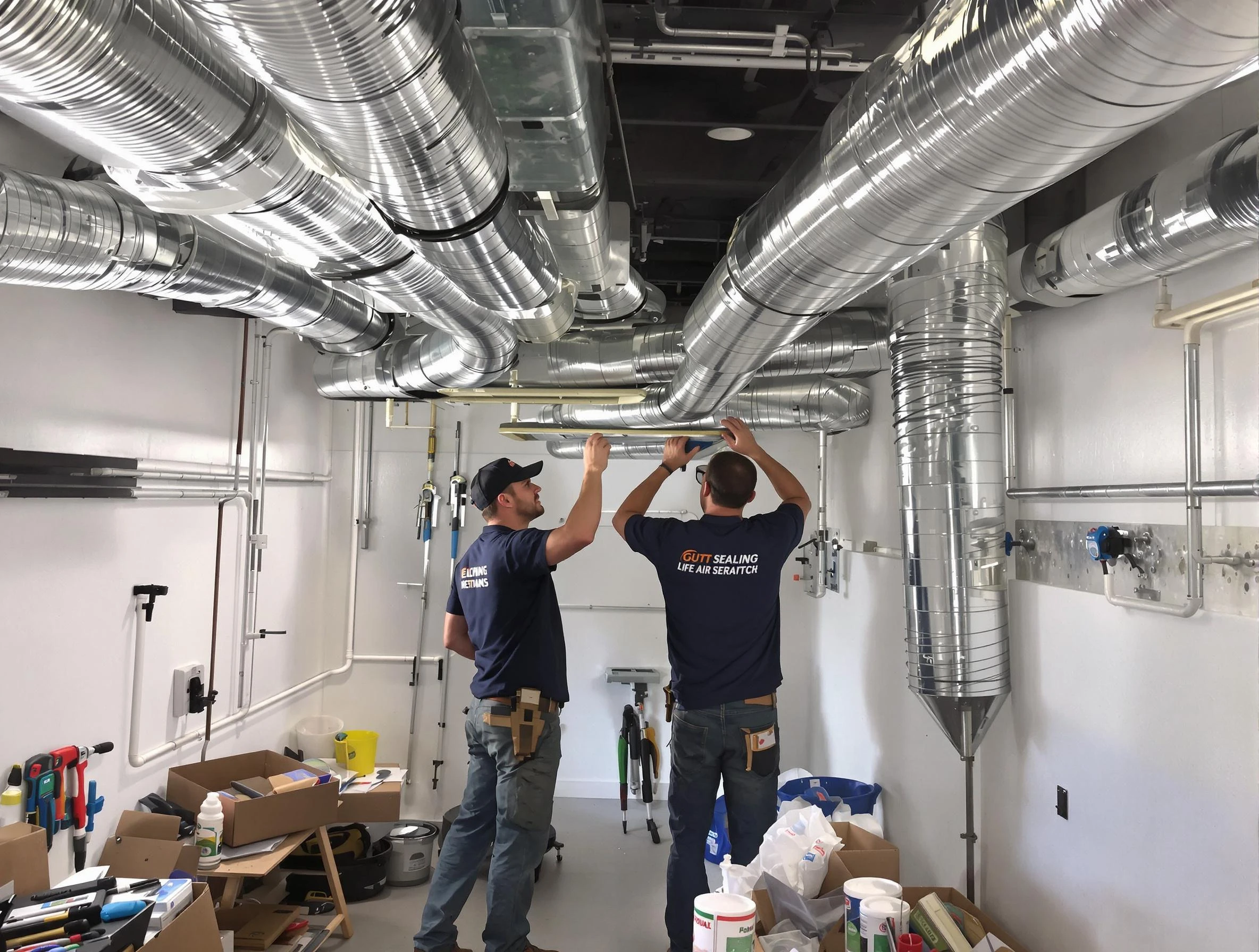 Mount Lebanon Air Duct Cleaning technician applying professional duct sealing solutions in Mount Lebanon